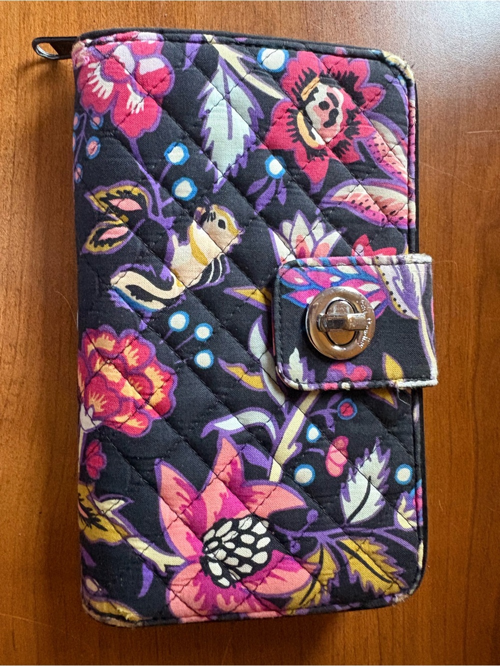 Vera Bradley Women's Black and Floral Wallet-purses